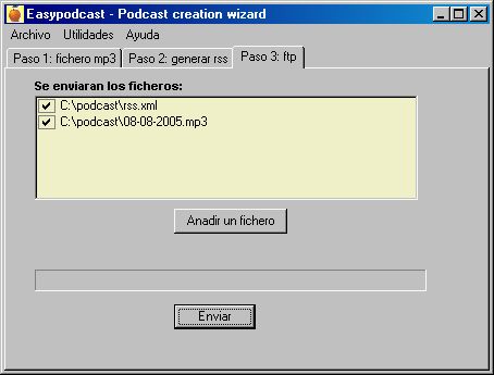 Paso 3: Gestor FTP para los ficheros necesarios (mp3 + rss)